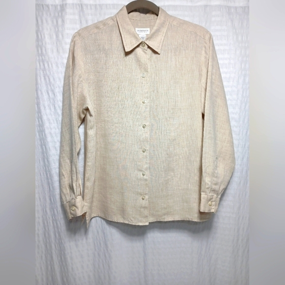 Liz Claiborne 100% Linen Long Sleeve Button Down. Ladies M Petite. - Picture 1 of 6